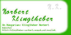 norbert klinglheber business card